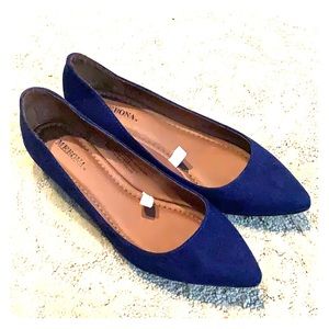 Merona sapphire blue microsuede pointed toe flats